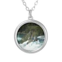 Scenic Rhine Falls in Switzerland Silver Plated Necklace