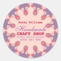 Pink Purple Pastel Crafts Product Label Sticker