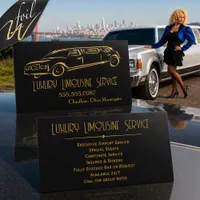 Executive Gold Foil Limousine Service Business Cards