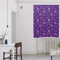 Cute Rainbows & Clouds Royal Purple Baby Nursery Blackout Curtains