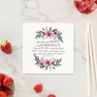 Pink Floral Christian Bible Verse Isaiah 40 Napkins