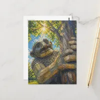 A Giant Troll Holds Up a Tree Postcard