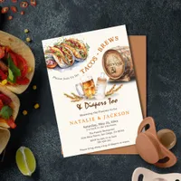 Tacos & Brews Diapers Casual Couples Baby Shower Invitation