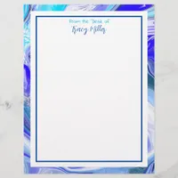 Personalized Fancy Blue Marble Letterhead