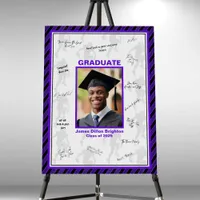 Purple Football Graduation Signature  Foam Board