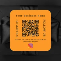 Business name orange qr code Instagram Square Sticker