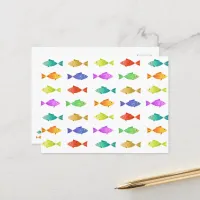 Cute colorful sea fish  postcard