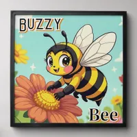 Buzzy Bee | Cute Cartoon Kid's Nursery Art Peel And Stick Photo Tile