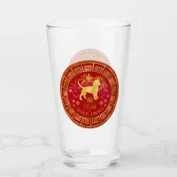 Chinese Zodiac Dog Red/Gold ID542 Glass