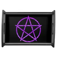 Purple Zebra Pentagram Serving Tray