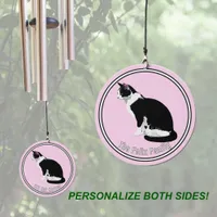 Black and White Tuxedo Cat Design Personalized Wind Chime