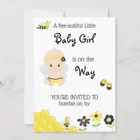 *~* Cute Baby Bee Baby Girl Shower Invitation