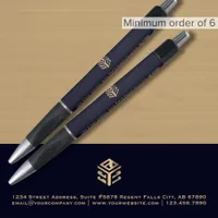 Custom Navy Blue Gold Logo Pen