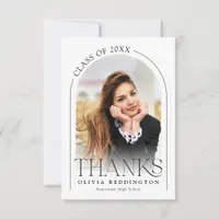 Modern Arch 2 Photo Graduation  Thank You Card