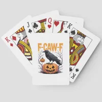 F-Caw-F Classic Halloween Raven Pumpkin Tee - Spoo Poker Cards