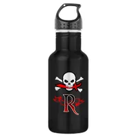 Jolly Roger R Monogram Initial Water Bottle