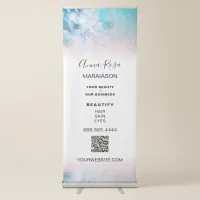 *~* LOGO QR  Floral Ombre Flowers Store Shop Retractable Banner