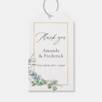 Watercolor Geometric Eucalyptus Wedding Gift Tags