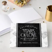 Elegant 75th Diamond Wedding Anniversary Foil Guest Book