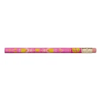 Monogram Back To School Pink Sparkly Gold Hearts  Pencil