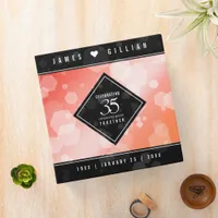 Elegant 35th Coral Wedding Anniversary Celebration 3 Ring Binder