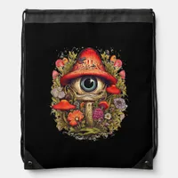 Cottagecore Aesthetic Mushroom Goblincore Design Drawstring Bag