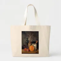 Autumn Decorations on Table Large Tote Bag