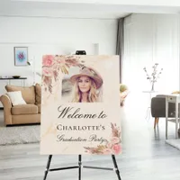 Graduation pampas grass blush pink arch photo foam board