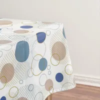 Sand and Blue Beach Color Dots Tablecloth