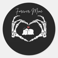 Mine, Valentines Day Classic - Skeleton Hands Hear Classic Round Sticker