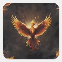 Fiery Phoenix  Square Sticker