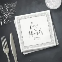 Simply Minimalist Wedding Thanks Black ID523 Napkins