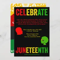 Celebrate Juneteenth Freedom Day Red Yellow Green Holiday Card