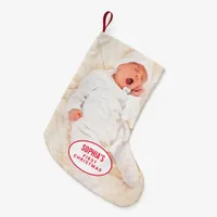 Baby First Christmas Monogram Name Photo Small Christmas Stocking