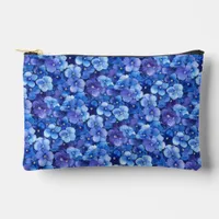 Watercolor Style Pansies Blue Purple Small Accessory Pouch