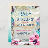 Boho Mandala Moon Baby Shower Invitation