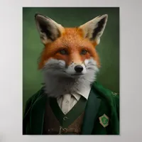 Red Fox in a Green St. Patrick's Day Suit Poster