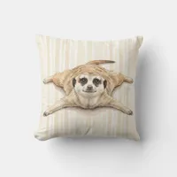 Watercolor Meerkat Wildlife Throw Pillows