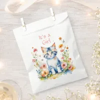 Cute Kitten Themed Girl's Baby Shower Favor Bag