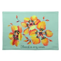 Elegant Orange Flowers Watercolor Chic Elegant Cloth Placemat