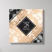 Elegant 28th Linen Wedding Anniversary Celebration Canvas Print