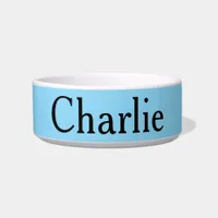 Custom Personalized Name Add Photo Art Light Blue Bowl