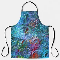 Modern Abstract Art paint flicks and splatters Apron