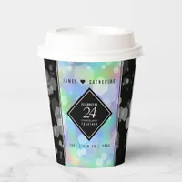 Elegant 24th Opal Wedding Anniversary Celebration Paper Cups