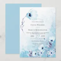 Wedding | Pale Blue Watercolor Anemone Garden Invitation