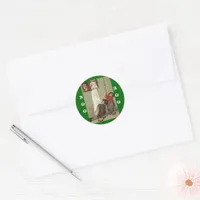 Vintage Halloween Pranksters Classic Round Sticker