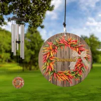 Southwest Chile Ristra Wreath Bienvenidos Wind Chime