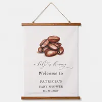 Baby is Brewing Coffee Baby Shower Welcome Sign Hanging Tapestry
