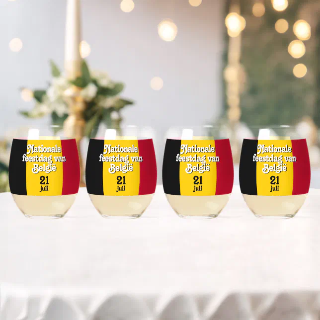 Dutch Nationale feestdag van België Belgian Flag Whiskey Glass