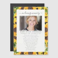 Sunflower Photo In Loving Memory Funeral Poem Card